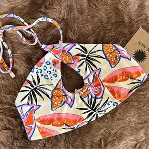 Aloe & Aloe x Revolve Puka Reversible Keyhole Bikini Top Sizes S NWT